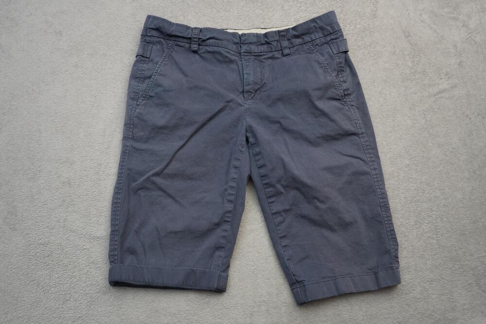 Vince Bermuda Shorts Womens 2 Blue Twill Buckle Waist Chino Casual Summer 28x10